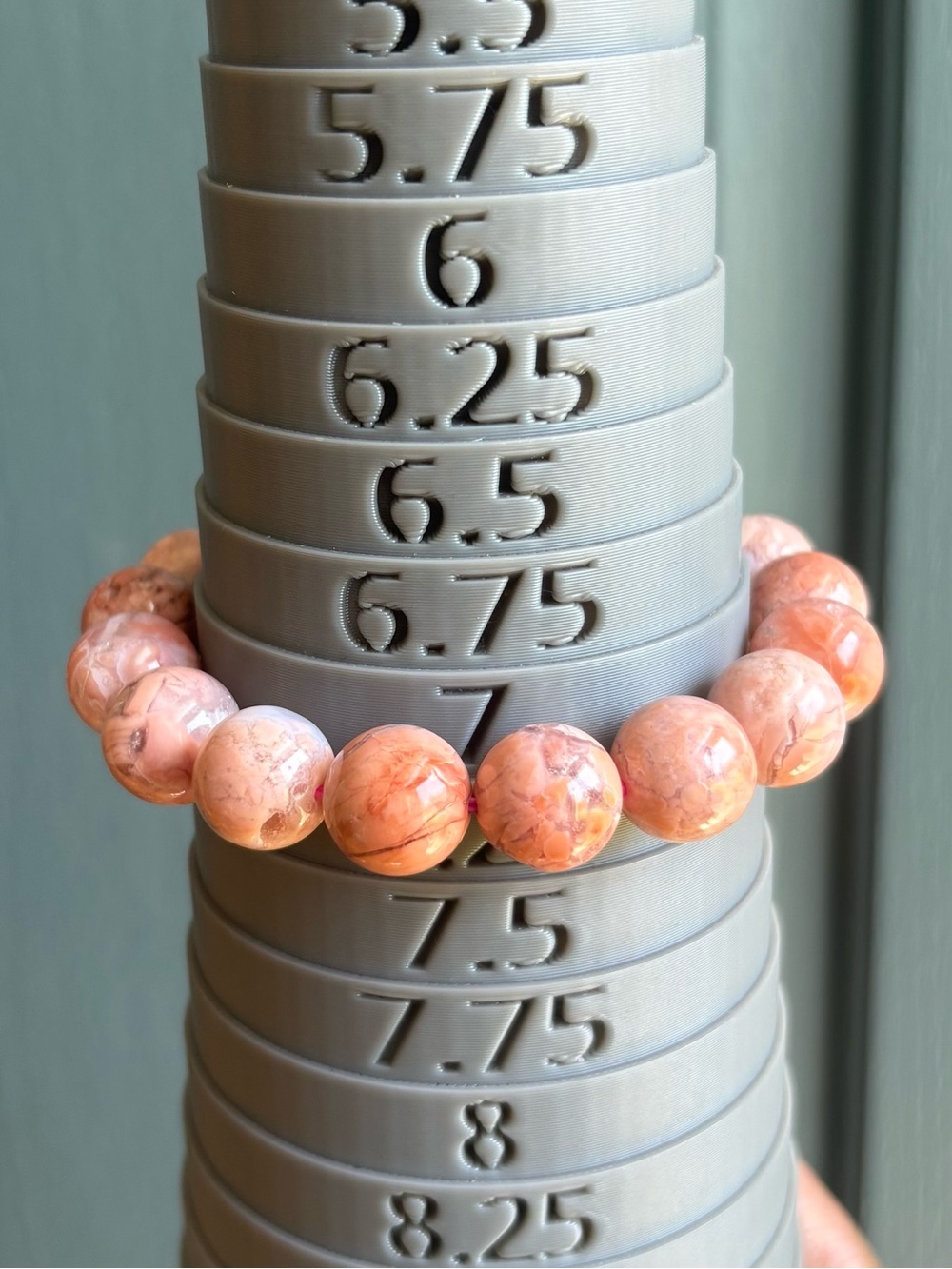 Cotton Candy Agate Crystal Bracelet 12.5mm - Picture 9 of 11